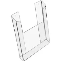 HMF Zeitungsständer Wand Prospekthalter aus Acryl, DIN A4 Hochformat (1 St), Flyerhalter 22 x 30,5 x 3,5 cm, Transparent