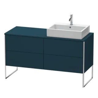 Duravit XSquare Konsolenwaschtischunterbau bodenstehend Nachtblau Seidenmatt 1400x548x778 mm - XS492 XS4923R9898