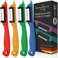 Schwertkrone Sparschäler Schwertkrone Solingen 4 Stück Obstschäler Pendelschäler Gemüseschäler, Germany,Solingen,4 Stück, Zufällige Farbe