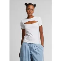 URBAN CLASSICS Rundhalsshirt Damen Short Cut Out T-shirt