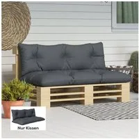Outsunny Sitzkissen Palettenkissen Bankauflage Sitzkissen mit UV-Schutz, für Sitzbank Gartenbank 150 x 98 x 8 cm Dunkelgrau