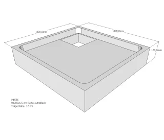 Neuesbad Wannenträger für Bette extraflach 90x85x6,5 SD22054