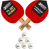 Best Sporting Tischtennisschläger Tischtennisschläger Set HOBBY I 2 Schläger und 1* Tischtennisbälle (3-teiliges wertiges Tischtennis Set I Tischtennissets I Table Tennis Racket)