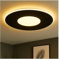 TRIO Leuchten LED Deckenleuchte, LED-Leuchtmittel fest verbaut, Kaltweiß, Warmweiß, Neutralweiß, Tageslichtweiß, Farbwechsel, LED Deckenleuchte Esszimmerlampe Metall Fernbedienung dimmbar D 49 cm