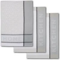 Dyckhoff Geschirrtuch HOME / KITCHEN, Maße je Tuch ca. 50x70 cm, (Set, 6-tlg), mit zwei verschiedenen Motiven