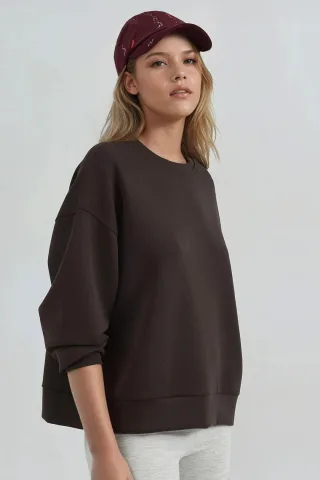Lässiges Crewneck-Modalsweatshirt
