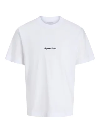 JACK&JONES - JORNORREBRO EMB TEE SS CN NOOS JNR Bright White - Gr. - 140