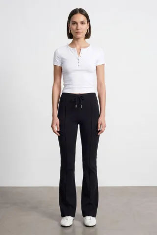 Slim Fit Crop-Jersey-Bluse