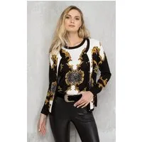 Passioni Cardigan Twinset mit einem Mix aus Tier- und Ziermustern