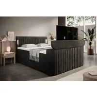 wonello Boxspringbett FLY mit TV-Lift, mit Bettkasten, TFK-Matratzen und premium Topper, LED-Beleuchtung
