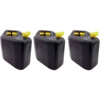 BURI Benzinkanister 3x Benzinkanister 20L Kraftstoffkanister Reserve Kanister schwarz (3 St)