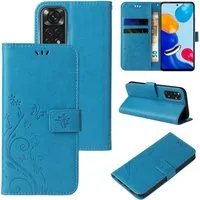 Tec-Expert Handyhülle Cover Tasche Hülle für Xiaomi Redmi Note 11 6,43 Zoll, Klapphülle Case mit Kartenfach Fliphülle aufstellbar, Motiv Blumen