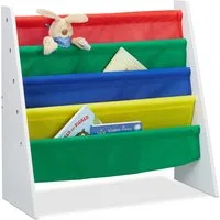 relaxdays Kinderregal Bücherregal für Kinder mit Stofffächern