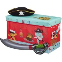 relaxdays Spielzeugtruhe Sitzbox für Kinder (1 St), Pirat