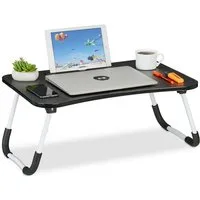 relaxdays Laptoptisch mit Tablet & Getränkehalt
