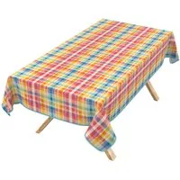 ANRO Tischdecke Barcelona Stoff Premium Oldschool Karo wasserabweisend pflegeleicht (Einzelstück 1-tlg), Stoff schmutzabweisend 90x130cm Raute Bunt