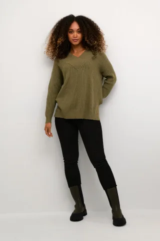 Strickpullover Oversize fit olive