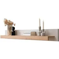 Lomadox Wandregal SITTEN-61, 189 cm, Eiche mit Kaschmir Beige, Ablagefläche für Deko