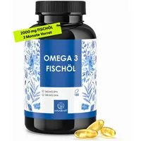 Naturalkraft Omega 3 Fischöl 2000 mg – 180 Kapseln, hochdosiert & geprüft Weichkapseln, 234 g
