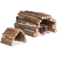 relaxdays Kleintierklettergerüst 2er Set Nagerbrücke aus Holz 2 Größen