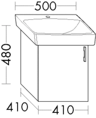 Burgbad Waschtischunterschrank zu Keramik-Waschtisch Sys30 PG4 Sana 480x410x410 Eiche Weiß, WVMC041L WVMC041LF3675