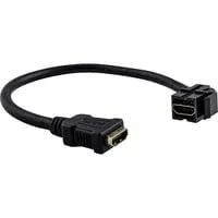 High Definition Multimedia Interface Keystone mit Kabelpeitsche, Keystone-Modul schwarz, Retail