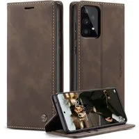 LuxusKollektion Flip Case Handyhülle Samsung Galaxy A53 5G Leder Magnet Kartenfach Stand Kaffee