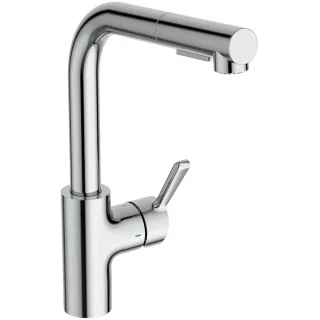 Ideal Standard Küchenarmatur Ceralife Ausladung 220mm mit heraus.2F-Brause, L-Auslauf Chrom, BE244AA BE244AA