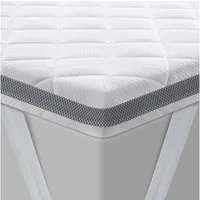 BedStory, Topper 180x200 cm Matratzentopper H3/H4 oder H5/H6 für 80x200–200x200 cm, 7.5 cm hoch, extra harter Schaum, (Packung), Atmungsaktive Perforation, Steppstoff, doppelte Rutschfestigkeit