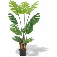Kunstpflanze Kunstbaum Monstera künstliche Pflanze im Topf Zimmerpflanze Monstera, Arnusa, Höhe 120 cm, Naturgetreu Real-Touch