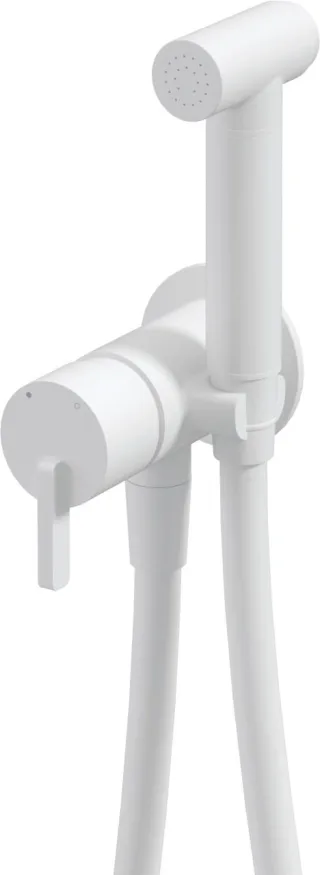 Neuesbad Serie 600 Bidetarmatur, Unterputz, mit Bidet-Handbrause, Oberfläche: weiss matt NB1BQS_A34M1