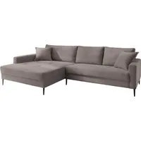 Trends by HG Ecksofa Summer L-Form, B: 280cm, in Cord & Struktur, wahlweise mit Kopfstützen, schwarze Metallfüße