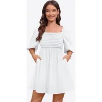 Imily Bela Babydollkleid Damen Lässiges rückenfreies Kleid (Packung, 1-tlg., 1per-Pack) Einfarbig