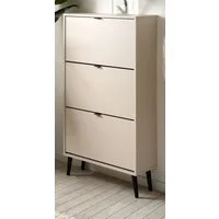 Furn.Design Schuhkipper Aldan (Schuhschrank in Samt, 70 x 125 cm), mit 3 Klappen / 6 Schuhfächer