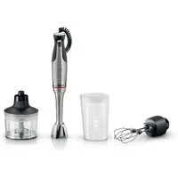 BOSCH Stabmixer ErgoMaster Serie 8, MSM8M934, Doppelschneebesen, Becher, Zerkleinerer, 1500 W, 6 Klingen Edelstahl, Spiralkabel, Keramikkupplung, luftgekühlter Motor