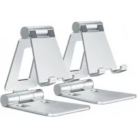 Refined Living Smartphone-Halterung 2 Stück Handy Ständer Faltbar & Verstellbar, Handy Halterung Tisch, (bis 8 Zoll, Handyhalter universal, Smartphone Halter, Handyhalter faltbar, Handyhalter Aluminium, Kompakt & Tragbar, platzsparend, 2-tlg., Stabil