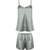 Evoni Pyjama Satin Set Kurze Hose