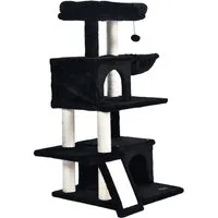 HOME DELUXE Kratzbaum RUBY 100 x 49 x 49 cm, mit Sisalstamm & Rückzugsort, Katzensäule, Kletterbaum