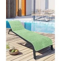 Laynenburg Liegenauflage Frottee Schonbezug aus 100% Baumwolle für Gartenliege, (2 St), Sonnenliege - Liegenbezug mit Umschlag für Standliege in 75x200 cm