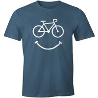 MoonWorks Print-Shirt Fahrrad Herren T-Shirt Smile Happy Bike Radfahren Fun-Shirt Moonworks® mit Print