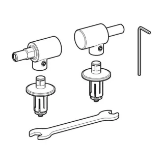 Geberit Edelstahlscharniere/ 598059000 Flow Deckel 575905