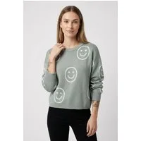 ONLY Strickpullover ONLMONTANA LS JQ O-NECK CC KNT mit Rippbündchen