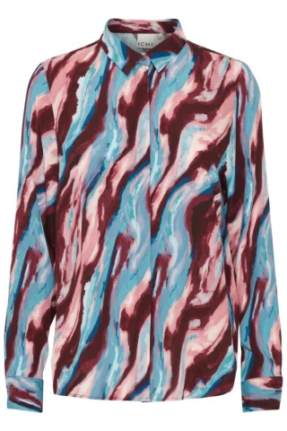 ICHI - Bluse - Ihhevazi blau/rot - Gr. - 34