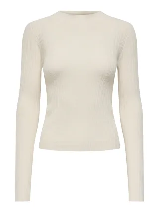 ONLY - ONLCOCO LIFE LS RIB MOCK NECK CC KNT Birch - Gr. - L