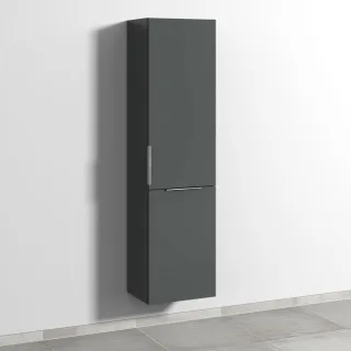 Sanipa 3way Stauraumschrank mit 1 Tür und 1 Wäschekorbklappe, Anthrazit-Matt UM18522