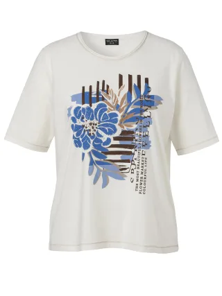 VIA APPIA DUE - T-Shirt Rundhals 1/2 Arm Motiv creme multicolor - Gr. - 50