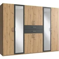 Wimex Kleiderschrank Diver Drehtürenschrank mit Spiegel, 180, 225 o. 270cm breit Bestseller Schlafzimmerschrank wahlweise 3 Innenausstattungen