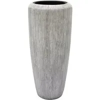 Flingora Bodenvase Esmee, mit Einsatz - Fiberglas - Indoor & Outdoor - Grauweiß - Höhe 75 cm