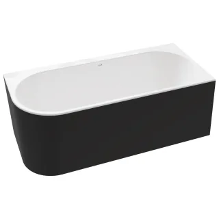 VitrA Geo Badewanne back to wall Ecke rechts 165 x 75 cm mit verdecktem Schwarz Matt,65440006028 65440006028