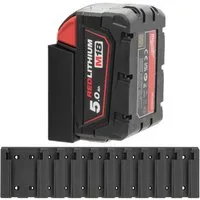 TSB Werk Werkzeughalter Akku Halter für Milwaukee M18 Halterung Akkuhalter, 10-tlg., Wandhalter, Wandhalterung, 18V